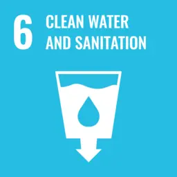 Clean water and sanitation: SDG 6 icon for the MillionPaths Foundation communitys sustainability education.