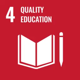 SDG 4: Quality education icon from MillionPaths Foundation promotes community sustainability.