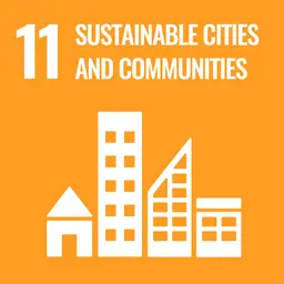 SDG 11 logo: Sustainable Cities and Communities for a better future.