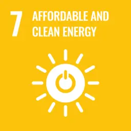 Affordable and Clean Energy: SDG 7 emblem for sustainability education, MillionPaths Foundation community.